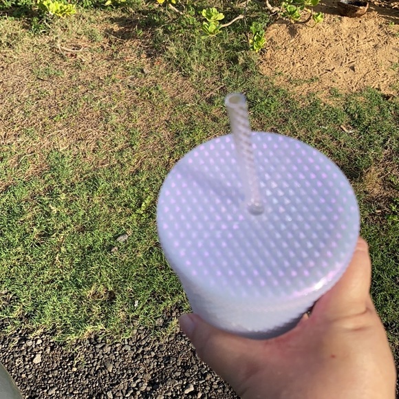 NWT Starbucks 2021 Winter Holiday Icy White Lilac Studded Grande Tumbler - Picture 3 of 4